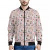 Cartoon Cactus And Llama Pattern Print Bomber Jacket