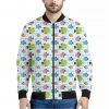 Cartoon Fish Pattern Print Bomber Jacket