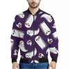 Cartoon Ghost Pattern Print Bomber Jacket