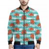 Cartoon Octopus Pattern Print Bomber Jacket