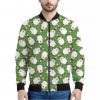 Cartoon Santa Claus Pattern Print Bomber Jacket