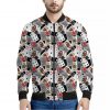 Casino Card And Chip Pattern Print Bomber Jacket