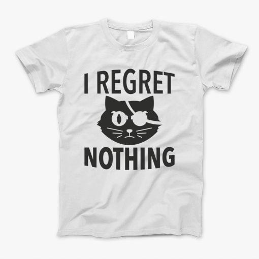 Cat Pirate I Regret Nothing Women Men Kids T-Shirt
