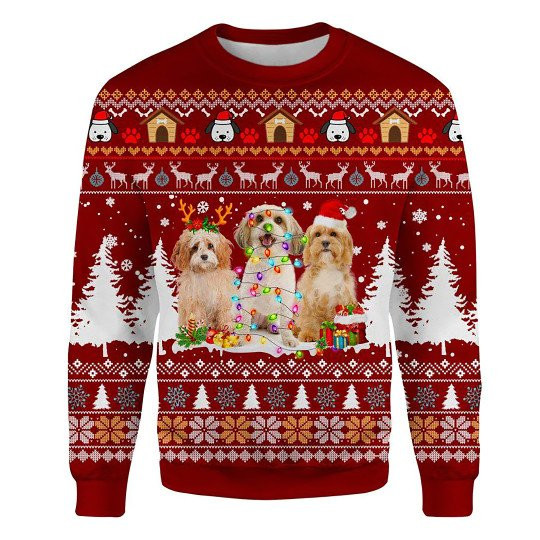 Cavachon Ugly Christmas Sweatshirt Animal Dog Cat Sweater Unisex