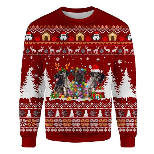 Cesky Terrier Ugly Christmas Sweatshirt Animal Dog Cat Sweater Unisex
