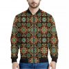 Chaotic Boho Floral Pattern Print Bomber Jacket