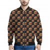 Cheeseburger Pattern Print Bomber Jacket