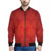 Chinese Lu Symbol Pattern Print Bomber Jacket