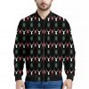 Christmas Deer Argyle Pattern Print Bomber Jacket