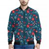 Christmas Holiday Elements Pattern Print Bomber Jacket