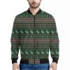 Christmas Holiday Knitted Pattern Print Bomber Jacket