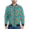 Christmas Santa Gift Pattern Print Bomber Jacket