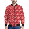 Christmas Santa Laugh Pattern Print Bomber Jacket