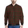 Christmas Tartan Pattern Print Bomber Jacket