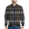 Christmas Tree Lights Print Bomber Jacket