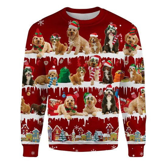 Cockapoo Snow Christmas Ugly Christmas Sweatshirt Animal Dog Cat Sweater Unisex