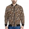 Coffee And Dessert Drawing Pattern Print Bomber Jacket