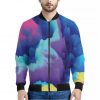 Coloful Cloud Print Bomber Jacket