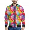 Colorful Balloon Pattern Print Bomber Jacket