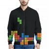 Colorful Brick Puzzle Video Game Print Bomber Jacket