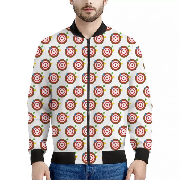 Colorful Darts And Dartboard Print Bomber Jacket