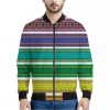 Colorful Ethnic Pattern Print Bomber Jacket