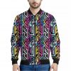 Colorful Geometric Tribal Pattern Print Bomber Jacket