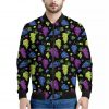 Colorful Grapes Pattern Print Bomber Jacket