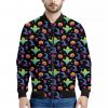 Colorful Halloween Party Pattern Print Bomber Jacket