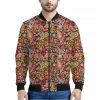 Colorful Hippie Peace Signs Print Bomber Jacket