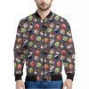 Colorful Japanese Sushi Pattern Print Bomber Jacket