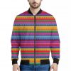 Colorful Mexican Serape Pattern Print Bomber Jacket