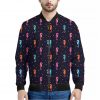Colorful Seahorse Pattern Print Bomber Jacket