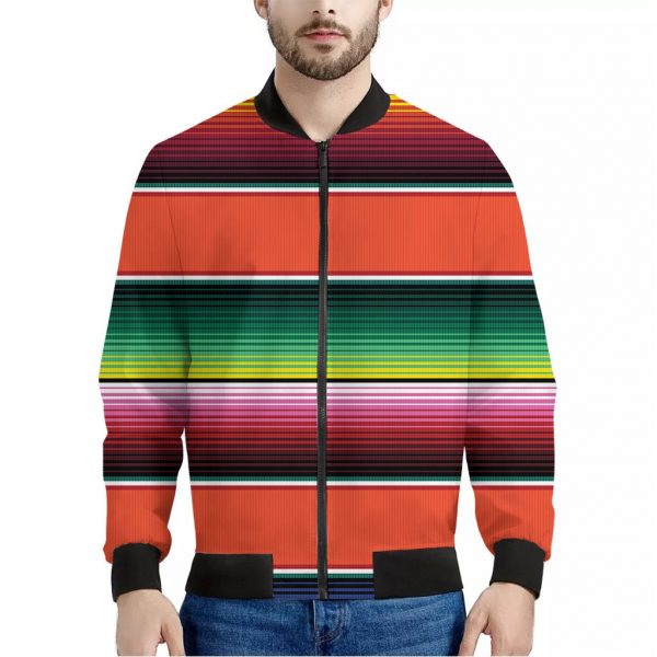 Colorful Serape Blanket Pattern Print Bomber Jacket