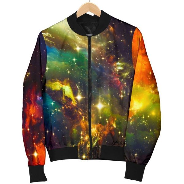 Colorful Universe Galaxy Space Print Bomber Jacket