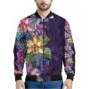 Colorful Watercolor Cattleya Print Bomber Jacket