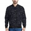 Constellation Space Pattern Print Bomber Jacket