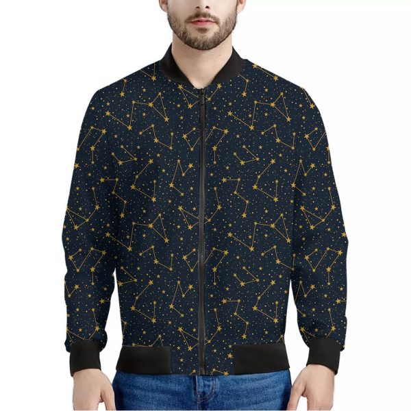 Constellation Symbols Pattern Print Bomber Jacket