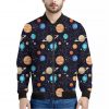 Constellations And Planets Pattern Print Bomber Jacket