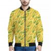 Corn Cob Pattern Print Bomber Jacket