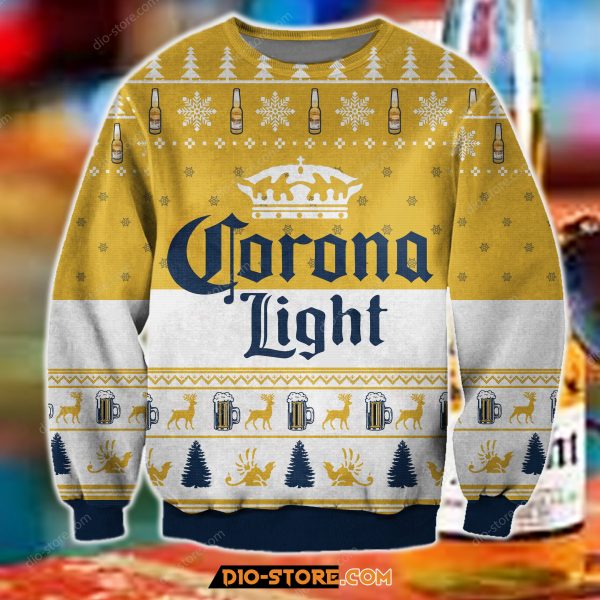 Corona Light Beer Knitting Pattern 3D Print Ugly Sweatshirt