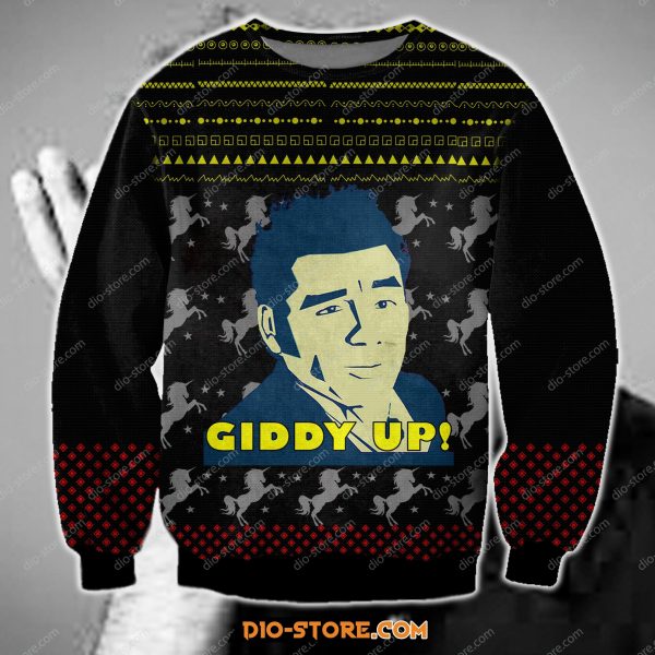 Cosmo Kramer Giddy Up 3D Print Ugly Christmas Sweatshirt
