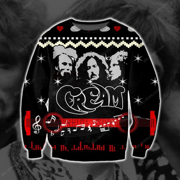 Cream Band Knitting Pattern 3D Print Ugly Sweatshirt