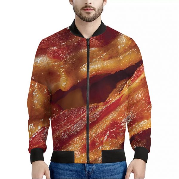 Crispy Bacon Print Bomber Jacket