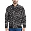 Cute Black And White Heart Pattern Print Bomber Jacket