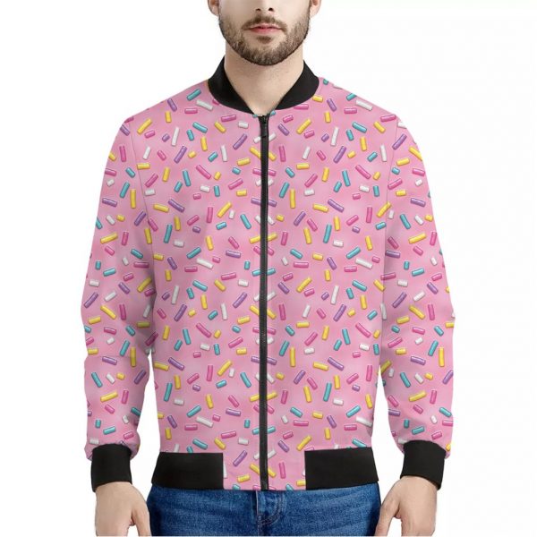Cute Candy Pattern Print Bomber Jacket