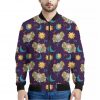 Cute Cartoon Aries Pattern Print Bomber Jacket