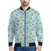 Cute Cartoon Bee Pattern Print Bomber Jacket