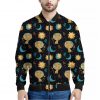 Cute Cartoon Leo Pattern Print Bomber Jacket