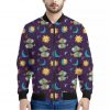 Cute Cartoon Pisces Pattern Print Bomber Jacket